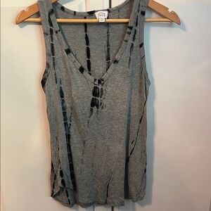 Gray and Black Tie-Dye Tank Top